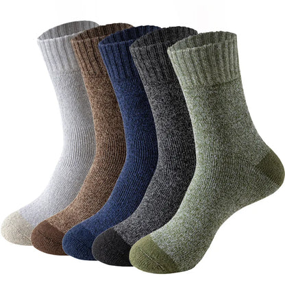 5 Pairs Merino Wool Socks For Men, Super Thick Hiking Socks Thermal Socks For Cold Weather