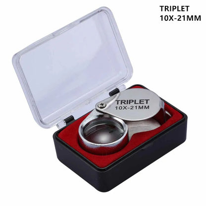 Professional 10-30X Handheld Jewelry Magnifier – Foldable Pocket Loupe with Triplet Lens for Diamond, Reading & Precision Work