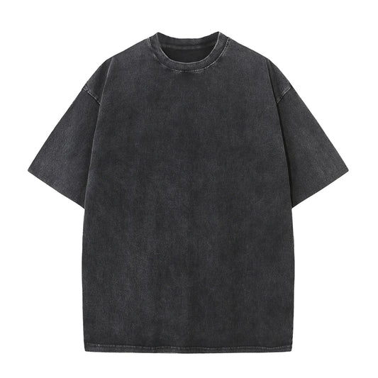 Men's Summer T-shirt 230G Heavy Cotton Vintage Washed T-Shirts Oversized Short Sleeve Loose Streetwear Short Sleeve Tops Tee