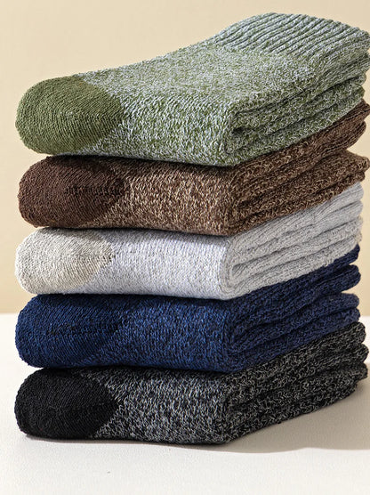 5 Pairs Merino Wool Socks For Men, Super Thick Hiking Socks Thermal Socks For Cold Weather