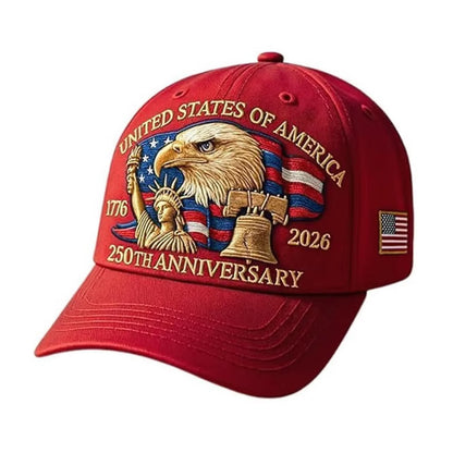US 250th Anniversary Cap Adjustable Retro Washed Patriotic Cap US 250th Anniversary Tribute Hat Trucker Hat for Men & Women