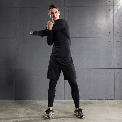 Compression Running Top Men Long Sleeve Shirt For Male Gym Clothing Quick Dry Sportswear Fitness Tee Training Workout Muscle Top