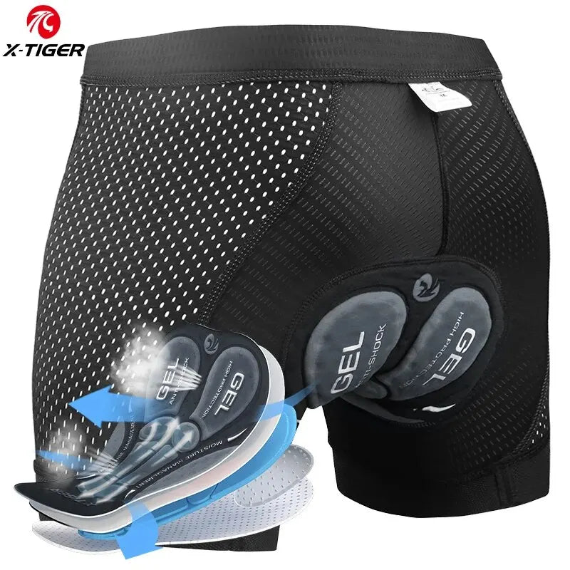 X-TIGER Cycling Underwear 5D Breathable Padded Gel Bike Shorts Men MTB Anti Slip Leg Grips Riding Cycling Shots Ciclismo