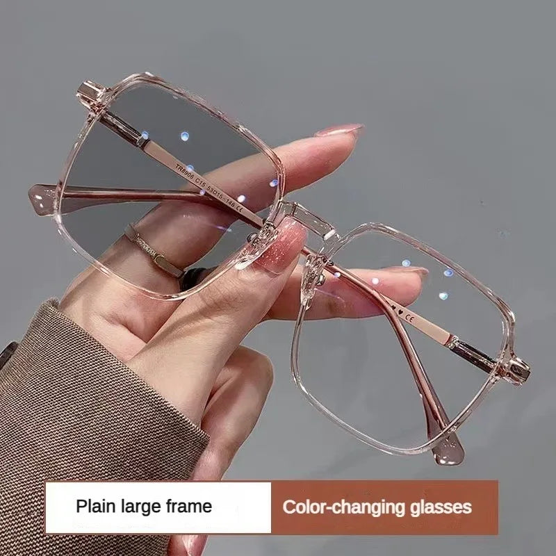 Photochromic Anti Radiation Metal Computer Glasses Anti Blue Light Eyeglasses Unisex