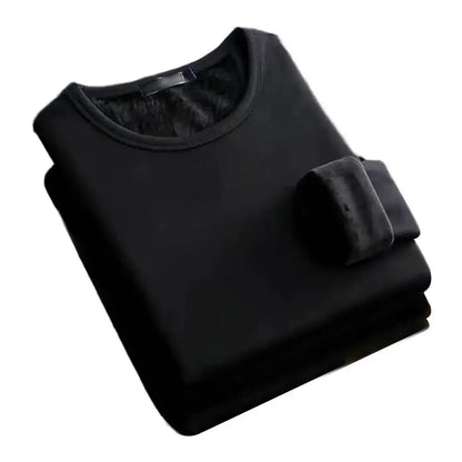 Winter Men's Thickening Velvet Warm Tops Men's Winter Long-sleeved Thermal Underwer Male Round Neck Fashion T-shirt M-5XL