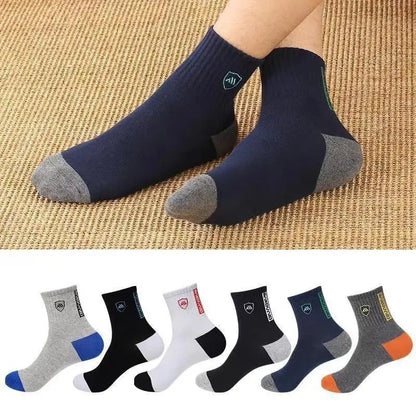 2026 New 5/10 Pairs Men's Sports Crew Socks Breathable Moisture Wicking Anti-Odor Basketball Running Socks