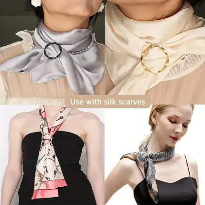 5-Piece Metal Adjustable Buckle Set Multi-use for Shirts Scarves Belts Fashion Accessory Kit