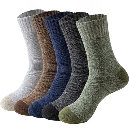 5 Pairs Merino Wool Socks For Men, Super Thick Hiking Socks Thermal Socks For Cold Weather