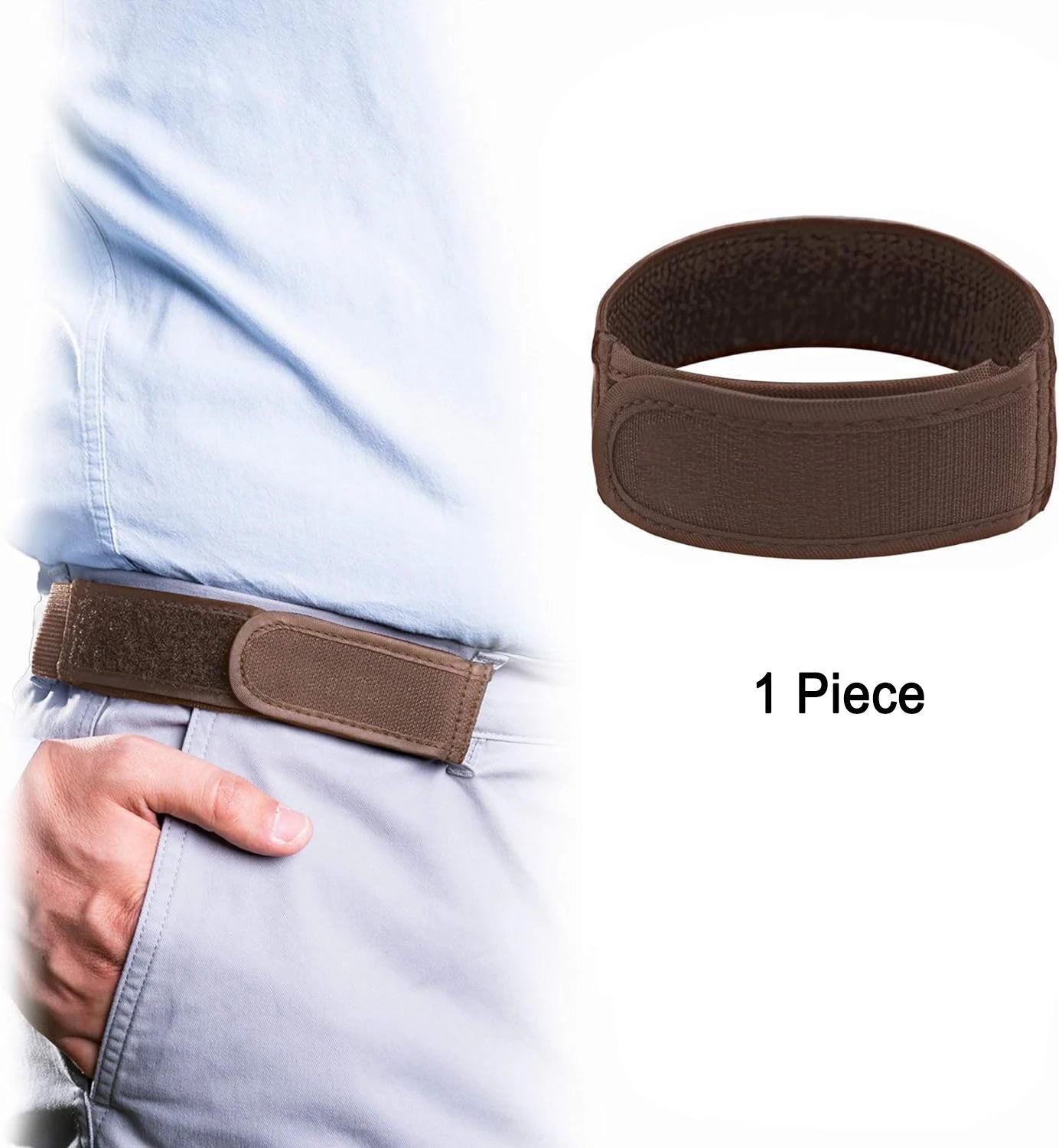 Fashion Comfortable Stylish Belt Men's Loop Buckle-Free Belt Ultra-soft No Buckle Elastic Belts Unisex Buckle Free Waist Belts