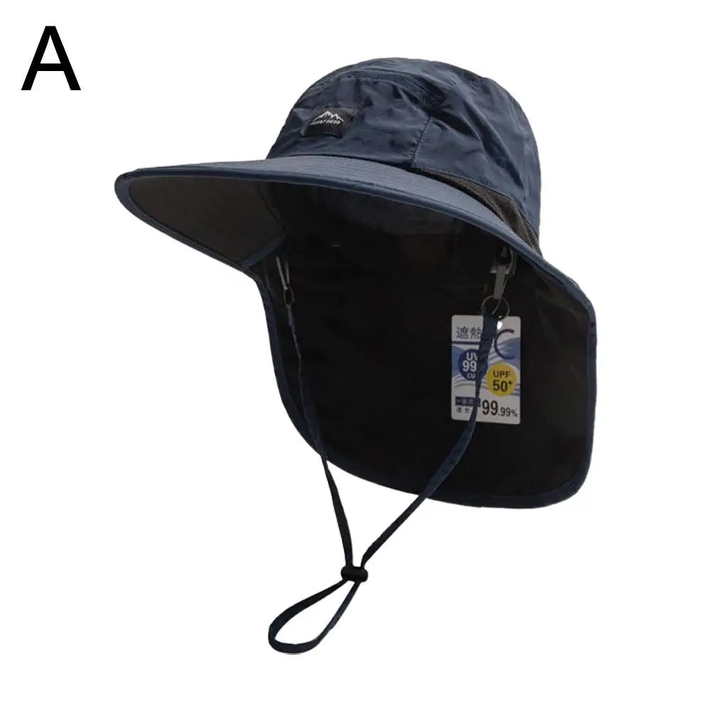 Caps Summer Wide Brim Neck Protection Unisex Bucket Hats Outdoor Visor Quick-drying Panama Sunscreen Tied Fishing Hiking Hat