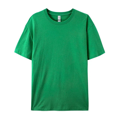 100% Cotton Solid Tshirts Men Woman Short Sleeve Fashion Brand Trend Casual Soft Clothing Tees Customized Products Summer Tops