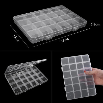 Transparent Plastic Storage Jewelry Box Compartment Adjustable Container For Beads Earring Box For Jewelry Rectangle Box Case