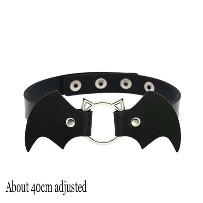 Woman Black Punk Choker Collar Necklace Sexy PU Leather Heart Lock Key Spike Chocker Gothic Cosplay Accessories Party Jewelry