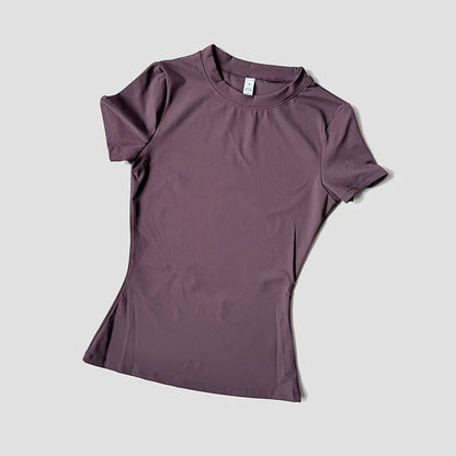 WAREBALL Sports Tops Quick-drying Ladies Tank Top Fitness Running Yoga Short Sleeve Elastic Breathable Yoga T-Shirt For Women