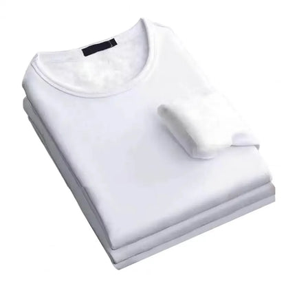 Winter Men's Thickening Velvet Warm Tops Men's Winter Long-sleeved Thermal Underwer Male Round Neck Fashion T-shirt M-5XL