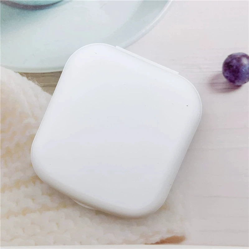 1pcs Mini Square Contact Lens Case with Mirror for Women Colorful Lens Box Eye Container Lovely Travel Kits