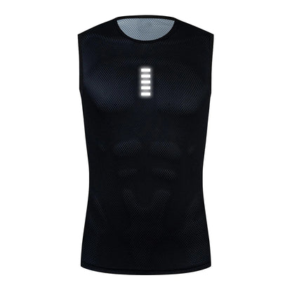 Reflective Cycling Base Layers White Cycling Undershirt Quick Dry Vest Sport Underwear Tight Vest High Elastici Vest Bike Jersey