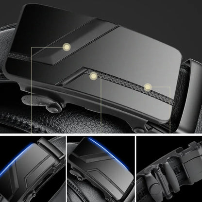 DINISITON Fashion business men's belts, authentic luxury brand belts, metal buckles, high-quality soft belts