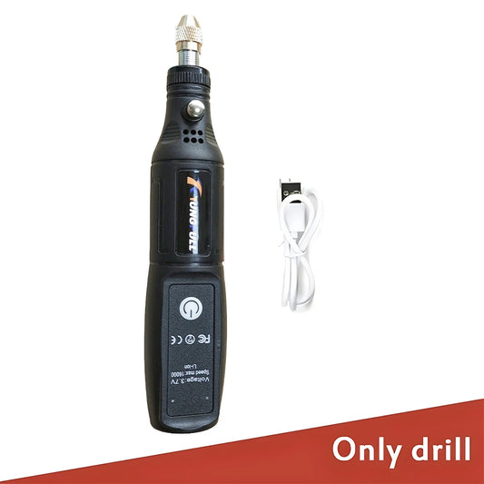 Mini Electric Drill USB Wireless Mini Handheld Drill Rotary Tool Woodworking Engraving Pen Dremel Tools for Jewelry Metal Glass