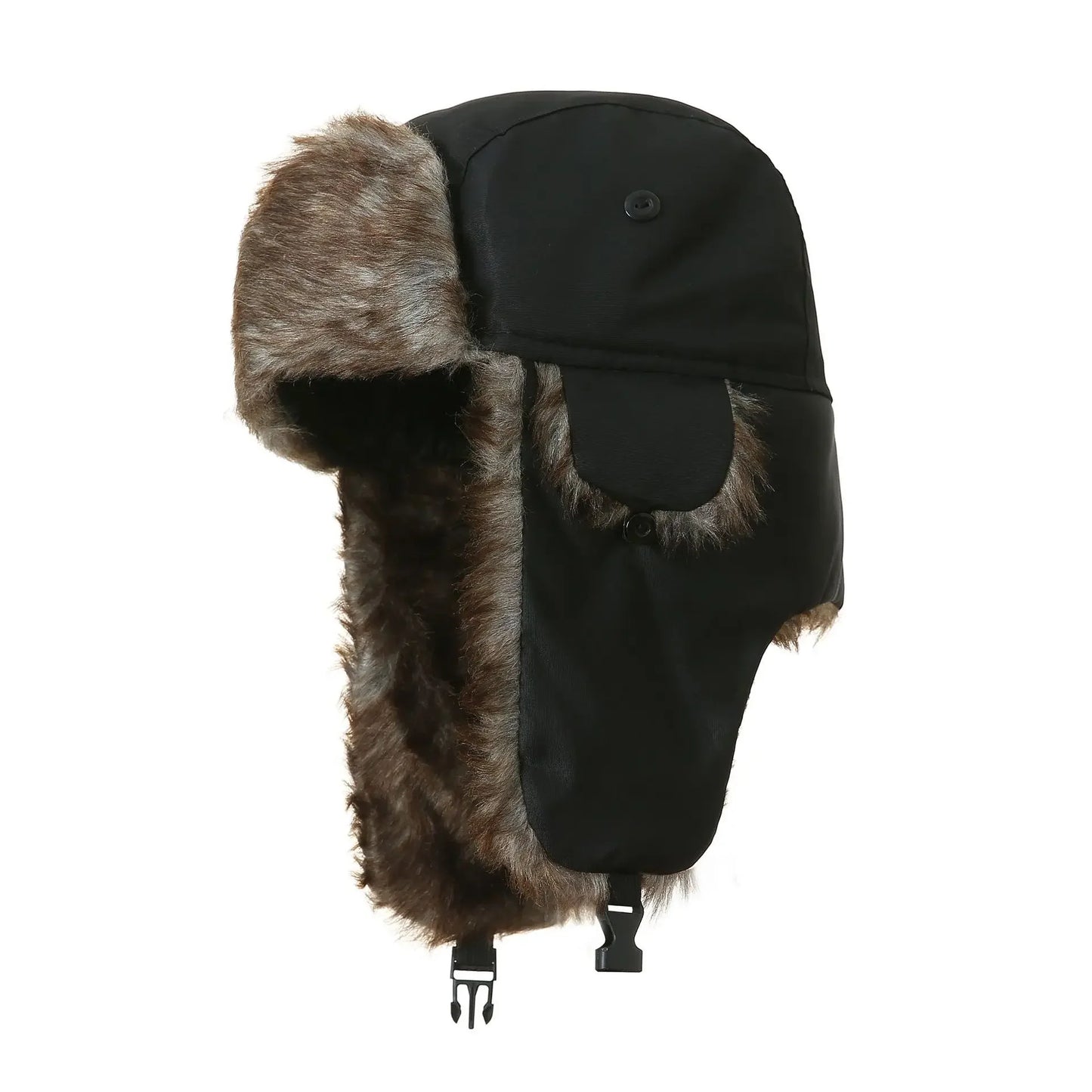 Winter Russian Ushanka Hat Mens Military Style Pilot Cap with Ear Muffs Windproof Cold Weather Army Aviator Fur Patrol Hat