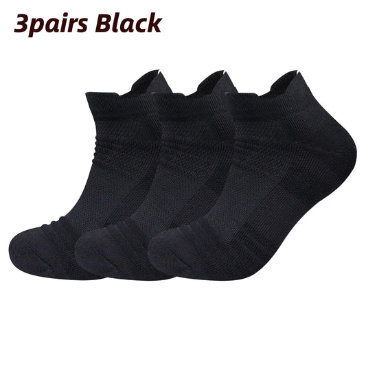3 Pairs Mesh Sports Terry Socks Cushioned Moisture-managing And Durable Reduces Foot For Running Hiking Cycling Baskateball
