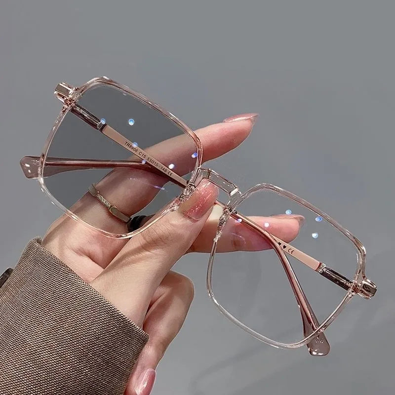 Photochromic Anti Radiation Metal Computer Glasses Anti Blue Light Eyeglasses Unisex