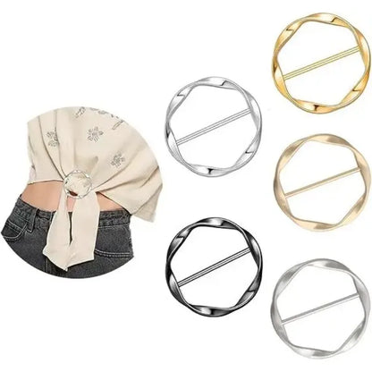 5-Piece Metal Adjustable Buckle Set Multi-use for Shirts Scarves Belts Fashion Accessory Kit