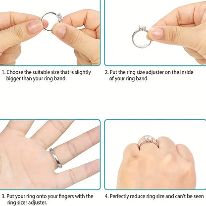 8Pcs Silicone Ring Size Adjuster for Loose Rings Non Slip Jewelry Tool - Universal Fit Reducer Sizer for Wedding Band Engagement