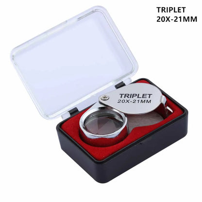 Professional 10-30X Handheld Jewelry Magnifier – Foldable Pocket Loupe with Triplet Lens for Diamond, Reading & Precision Work