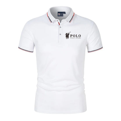 Men's premium summer polo shirt, quick drying, breathable, casual, business fashion, sports, short sleeved, men's clothing