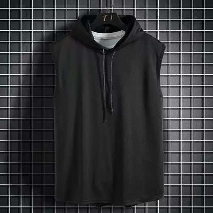 Solid Color 2025 Brand New Men's Tank Tops Vest Sleeveless Tees For Male Hooded Man Vests Tops Hip Hop Men Tank Top T shirt