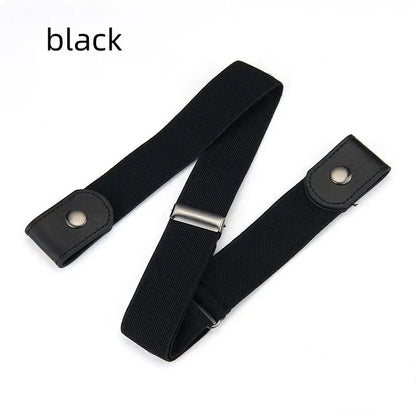 Buckle-Free Invisible Elastic Belt Adjustable Stretch Waist Band for Women Men Jean Pants Dress No Buckle Easy to Wear