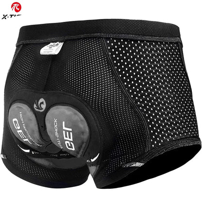X-TIGER Men's Cycling Underwear Shorts 5D Cushion Race Athletic Shorts Casual Pants Mountain Bike Road Bike Cycling Shorts