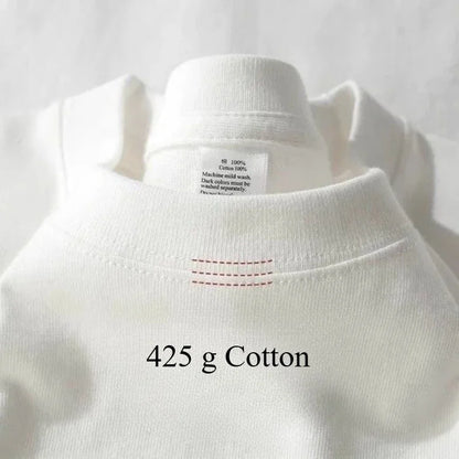 Heavy Wight 425 grams Men T Shirt Cotton Half Sleeve Brathable High Qaulity Round Neck Basic Tops Men Summer T-Shirt